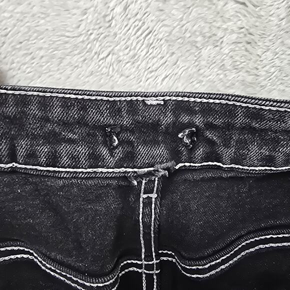 Hot Topic Double Knee Jeans Mens 30x30 Black Straight Carpenter Pants Grunge - Picture 6 of 13